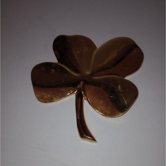 🆕🍀 Vintage Gerity 4 Leaf Clover 24K Gold Plate Paperweight - Picture 1 of 3